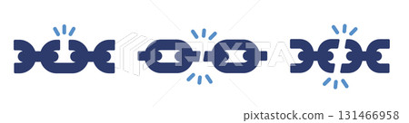 Broken Chain Links Representing Security Weaknesses Broken Chain Links Representing Security Weaknesses 131466958
