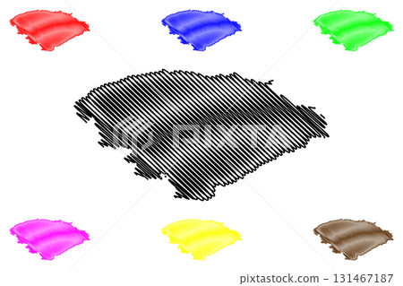 Issyk-Kul Region (Kyrgyz Republic, Kirghizia, Regions of Kyrgyzstan) map vector illustration, scribble sketch Issyk-Kul map 131467187