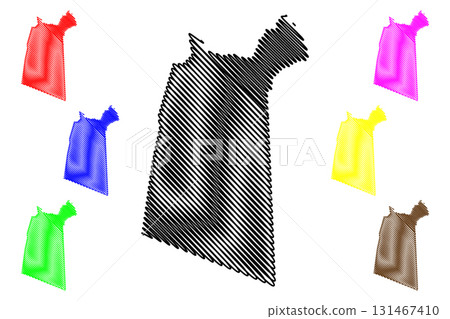 Ad Dakhiliyah Governorate (Sultanate of Oman, Governorates of Oman) map vector illustration, scribble sketch Interior Governorate map 131467410