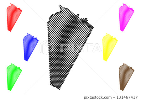 Ash Sharqiyah North Governorate (Sultanate of Oman, Governorates of Oman) map vector illustration, scribble sketch Northeastern Governorate map 131467417