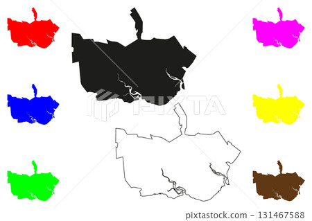 Johor Bahru city (Malaysia) map vector illustration, scribble sketch Bandar Johor Bahru or JB map 131467588