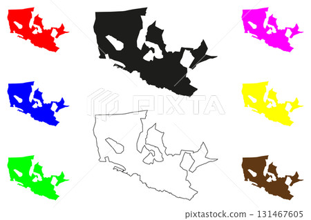 Malacca city (Malaysia) map vector illustration, scribble sketch Bandaraya Melaka map 131467605