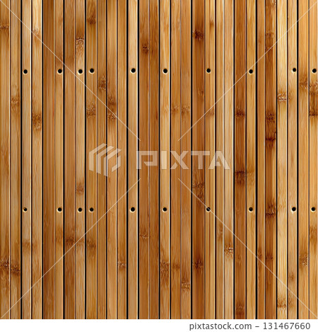 Bamboo veneer vertical slats create rhythmic pattern with thin gaps, showcasing natural and elegant design. warm tones and texture add calming aesthetic 131467660