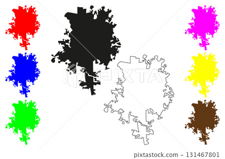 Aguascalientes city (United Mexican States, Mexico, Aguascalientes State) map vector illustration, scribble sketch Ciudad de Aguascalientes map Aguascalientes city (United Mexican States, Mexico, Aguascalientes State) map vector illustration, scribble sketch Ciudad de Aguascalientes map 131467801