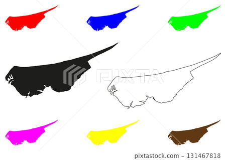 Ciudad del Carmen city (United Mexican States, Mexico, Campeche State) map vector illustration, scribble sketch Ciudad del Carmen map 131467818