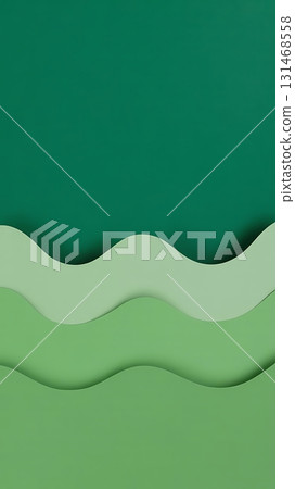 Layered green paper with wavy edges creates an abstract background design Layered green paper with wavy edges creates an abstract background design 131468558