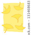 Illustration of ginkgo tree on yellow background 131468683