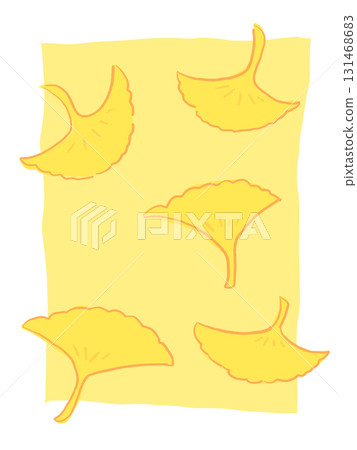 Illustration of ginkgo tree on yellow background Illustration of ginkgo tree on yellow background 131468683