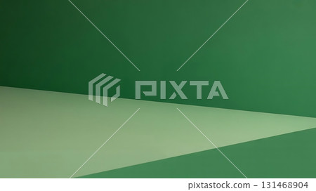 A simple green background with a lighter green floor and darker green wall A simple green background with a lighter green floor and darker green wall 131468904