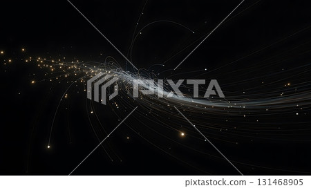 A swirling array of lights and lines against a dark background abstract A swirling array of lights and lines against a dark background abstract 131468905