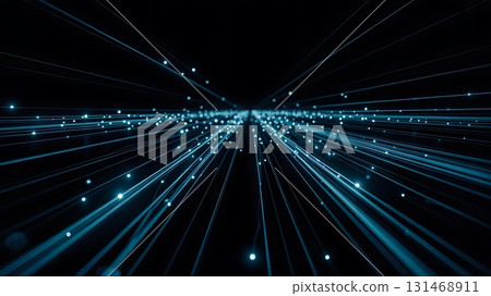 Abstract background with glowing blue lines and dots on a dark backdrop view Abstract background with glowing blue lines and dots on a dark backdrop view 131468911