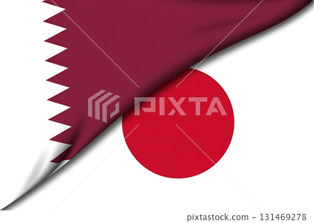 A visual representation of the flags of qatar and japan overlapping each other neatly A visual representation of the flags of qatar and japan overlapping each other neatly 131469278