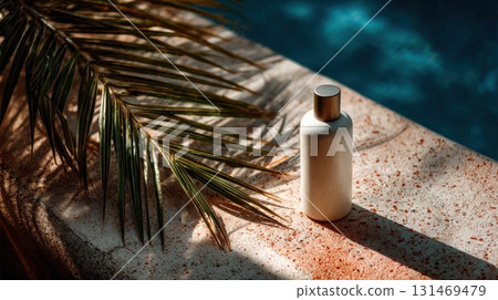 beige plastic bottle mock up 131469479