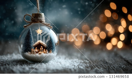 A deep blue glass Christmas ornament 131469658