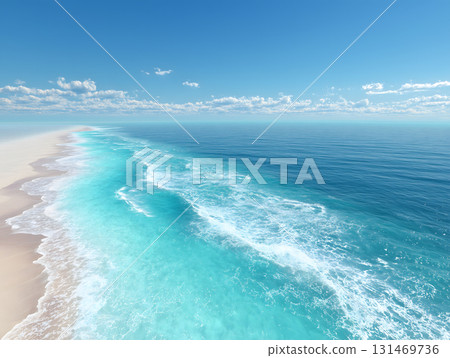 A spectacular summer beach with clear blue water and white sand 131469736