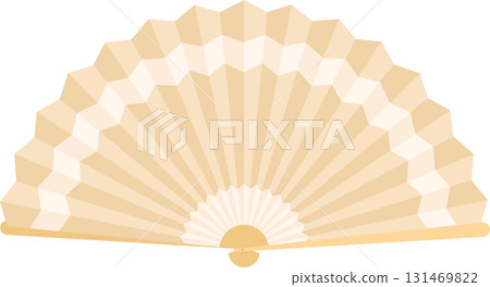 Elegant, vintage-style fan in light beige tones, perfect for adding a touch of sophistication. 131469822