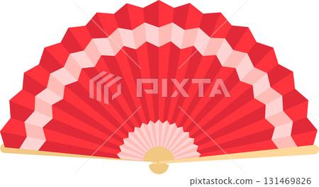 A vibrant red fan with layered, folding design, perfect for cooling or adding a touch of style. A vibrant red fan with layered, folding design, perfect for cooling or adding a touch of style. 131469826