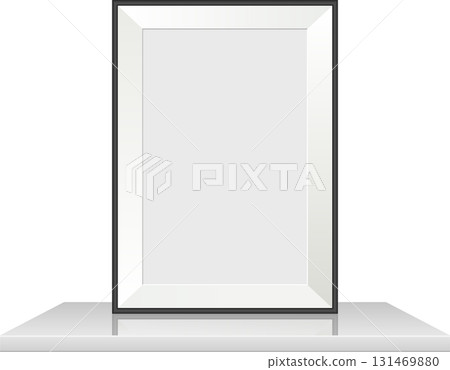 Isolated blank picture frame. Empty white space for inserting art, photos, or announcements. 131469880