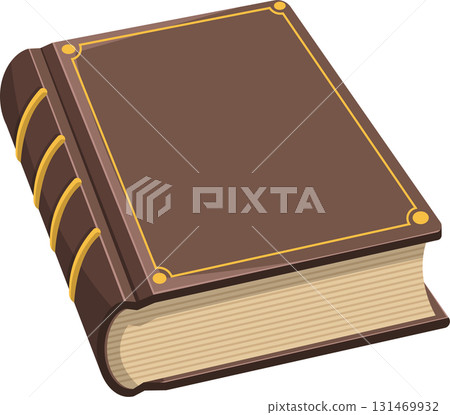 Vintage book with a brown cover and gold detailing, evocative of classic literature and old tales. Vintage book with a brown cover and gold detailing, evocative of classic literature and old tales. 131469932