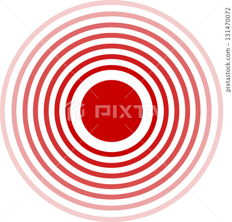 Abstract image featuring concentric red circles radiating outward against a solid black background. Abstract image featuring concentric red circles radiating outward against a solid black background. 131470072