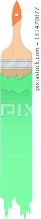 Paintbrush dripping with green paint, ready for creative projects, highlighting texture and color. Paintbrush dripping with green paint, ready for creative projects, highlighting texture and color. 131470077
