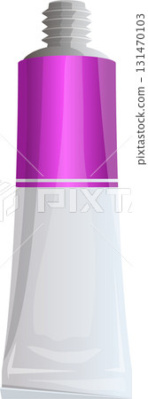 A tube of pink paint stands ready, its cap off, inviting artistic expression. Ready for art. 131470103
