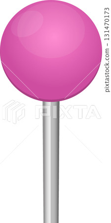 Illustration of a pink push pin with a metallic pin. Great for mapping, charts and visual aids. Illustration of a pink push pin with a metallic pin. Great for mapping, charts and visual aids. 131470173