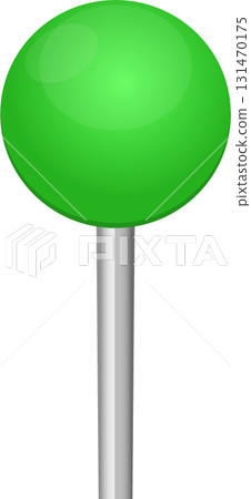 Simple green pin with a long silver post, often used for marking locations on a map or board. Simple green pin with a long silver post, often used for marking locations on a map or board. 131470175