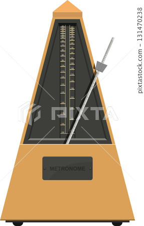 Illustration of a mechanical metronome used for keeping rhythm, tempo and steady beat. Illustration of a mechanical metronome used for keeping rhythm, tempo and steady beat. 131470238