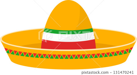 Festive sombrero with colors reminiscent of a cultural celebration, evoking a sense of heritage Festive sombrero with colors reminiscent of a cultural celebration, evoking a sense of heritage 131470241