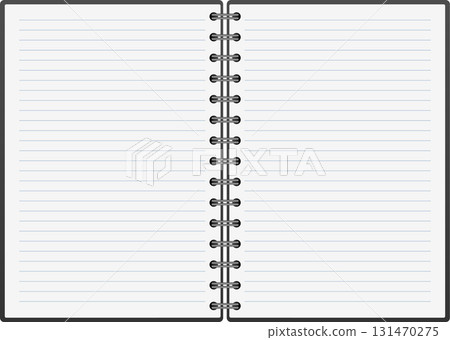 An open spiral notebook with lined paper, ready for notes, ideas, plans or creative writing. An open spiral notebook with lined paper, ready for notes, ideas, plans or creative writing. 131470275