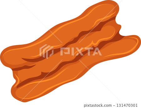 Crispy fried slice of meat cooked to perfection, ready to be served as a tasty breakfast side 131470301