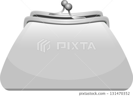 A classic coin purse design with metal clasp and a simple gray gradient color scheme. A classic coin purse design with metal clasp and a simple gray gradient color scheme. 131470352