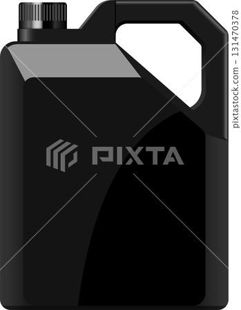 Black container with handle and barcode cap, perfect for storing various liquids or fluids. Black container with handle and barcode cap, perfect for storing various liquids or fluids. 131470378