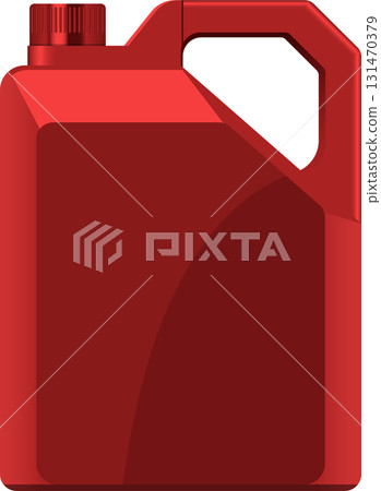 Red container with handle and cap, typically used for storing and dispensing liquids safely. 131470379