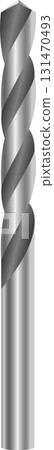 A metallic drill bit with a spiraling groove design, commonly used for creating holes in materials. 131470493
