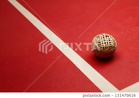 Sepak Takraw Ball on Court Sepak Takraw Ball on Court 131470616