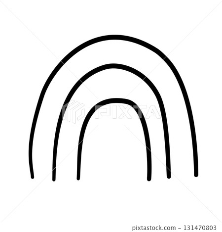 hand drawn boho rainbow with 3 4 simple arches baby shower line art doodle illustration hand drawn black and white outline sketch for invitations stickers patterns and crafts hand drawn boho rainbow with 3 4 simple arches baby shower line art doodle illustration hand drawn black and white outline sketch for invitations stickers patterns and crafts 131470803