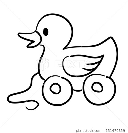 little duck on wheels baby shower line art doodle illustration hand drawn black and white outline sketch for invitations stickers patterns and crafts little duck on wheels baby shower line art doodle illustration hand drawn black and white outline sketch for invitations stickers patterns and crafts 131470839