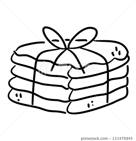 Stack of diapers with bow baby shower line art doodle illustration hand drawn black and white outline sketch for invitations stickers patterns and crafts Stack of diapers with bow baby shower line art doodle illustration hand drawn black and white outline sketch for invitations stickers patterns and crafts 131470845