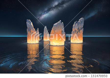 遊戲背景：海中一塊神奇發光岩石的能量點 131470950
