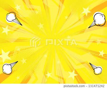 Simple American comic book style background, concentrated lines, dotted gradient, yellow, 2 131471242