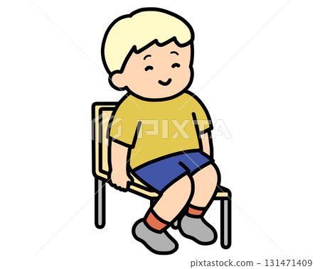 A boy sitting in a chair 131471409