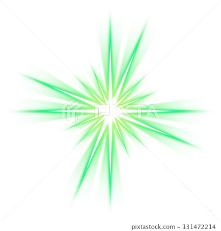 透明背景上綠色發光的徑向星 131472214