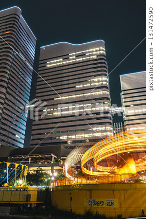 Super Planet light trail and the Minato Mirai night view 131472590
