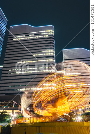 Super Planet light trail and the Minato Mirai night view 131472591