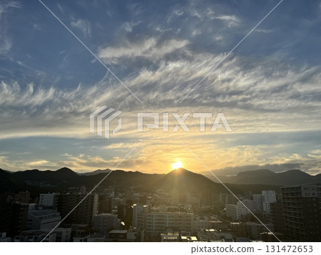 札幌圓山週邊的街道和日落 札幌圓山週邊的街道和日落 131472653