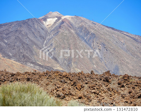A scenic view of a volcanic mountain under a clear blue sky in Teide National Park, Tenerife A scenic view of a volcanic mountain under a clear blue sky in Teide National Park, Tenerife 131472810