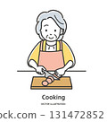Elderly woman cooking 131472852