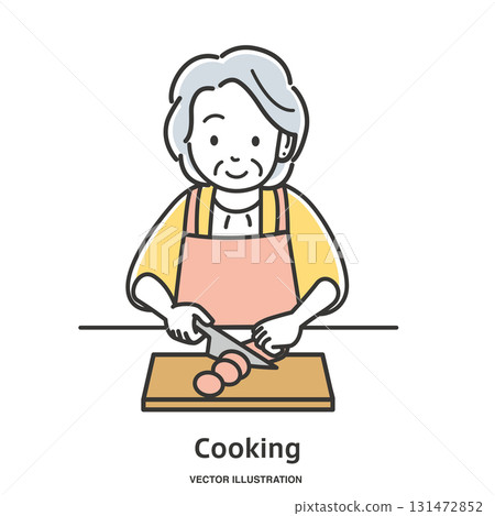Elderly woman cooking Elderly woman cooking 131472852